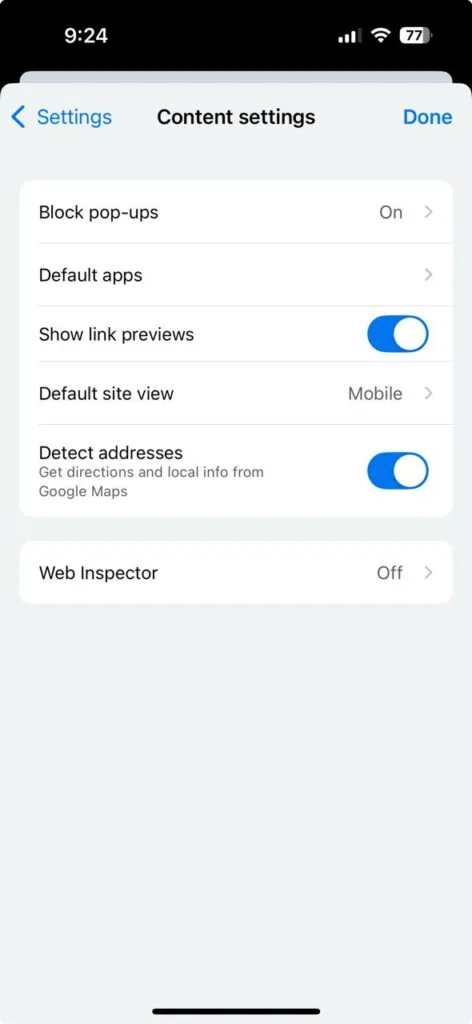 Block Popups in Mobile Chrome