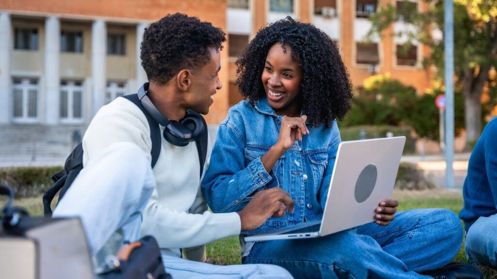 MMUST students with laptop