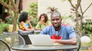 Applicant checking the CDCFIB Shortlist 2025 on the official recruitment portal using a laptop.