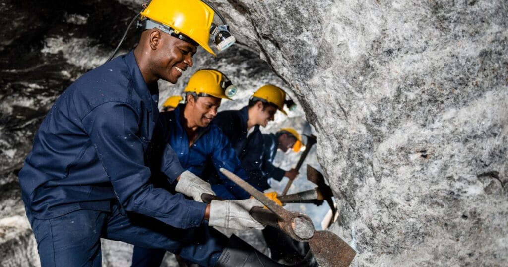 mining workers working in mine