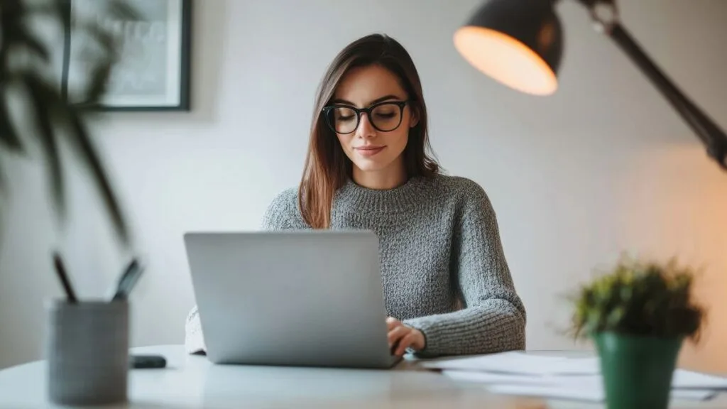 woman learning how to create resume on linkedin