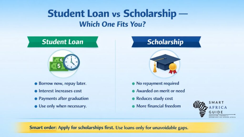 How is a Student Loan Different from a Scholarship Infographic