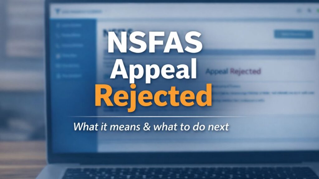NSFAS appeal rejected status explained