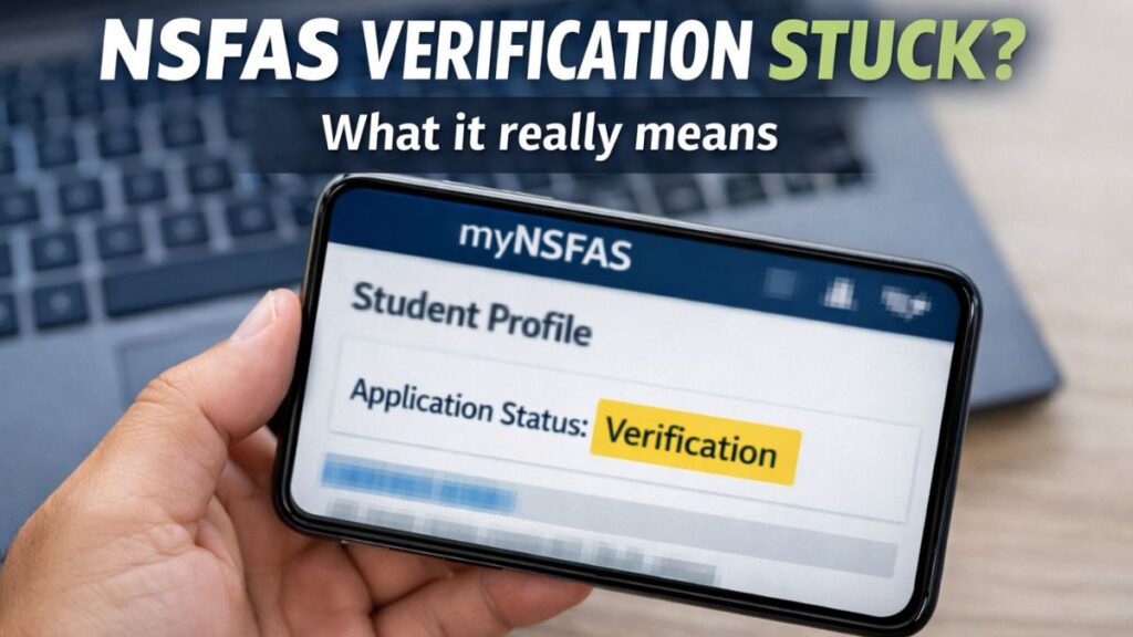 NSFAS verification status showing verification on the myNSFAS portal