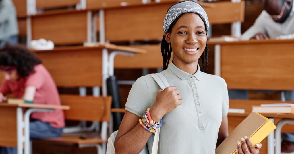 Happy Student in Classroom