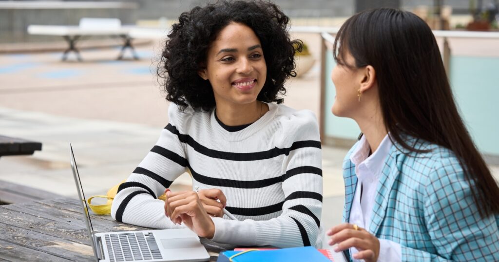 University students discussing